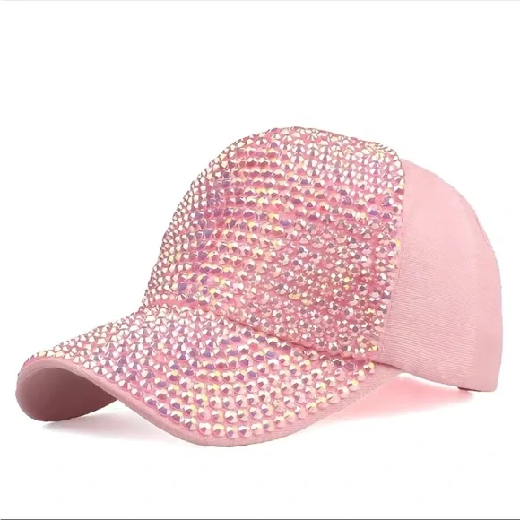 💎 NWOT! Pink Crystals Cap - Picture 2 of 4